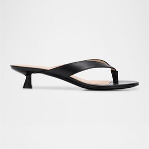 Stuart Weitzman Rio Kitten Heel Leather Sandals Size 8